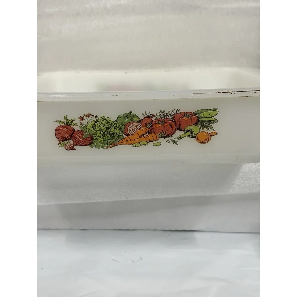 Vintage Glasbake Lot Of‎ 3 Vegetable Garden Medley Casserole Loaf Oval Serving
